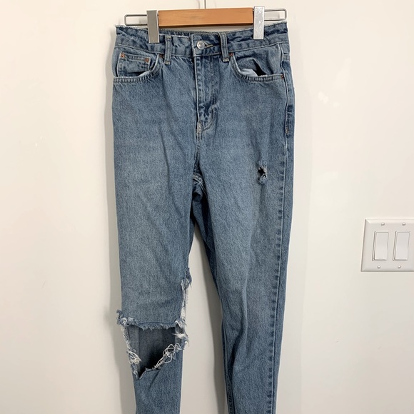 Topshop distressed women’s high rise boyfriend denim jeans (OG $ 100) size 26 - Picture 1 of 4